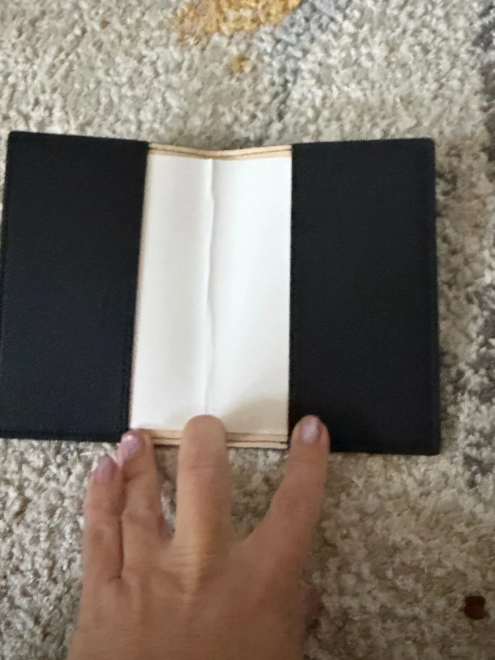 Black Leather Passport Wallet - Compact Travel Organizer